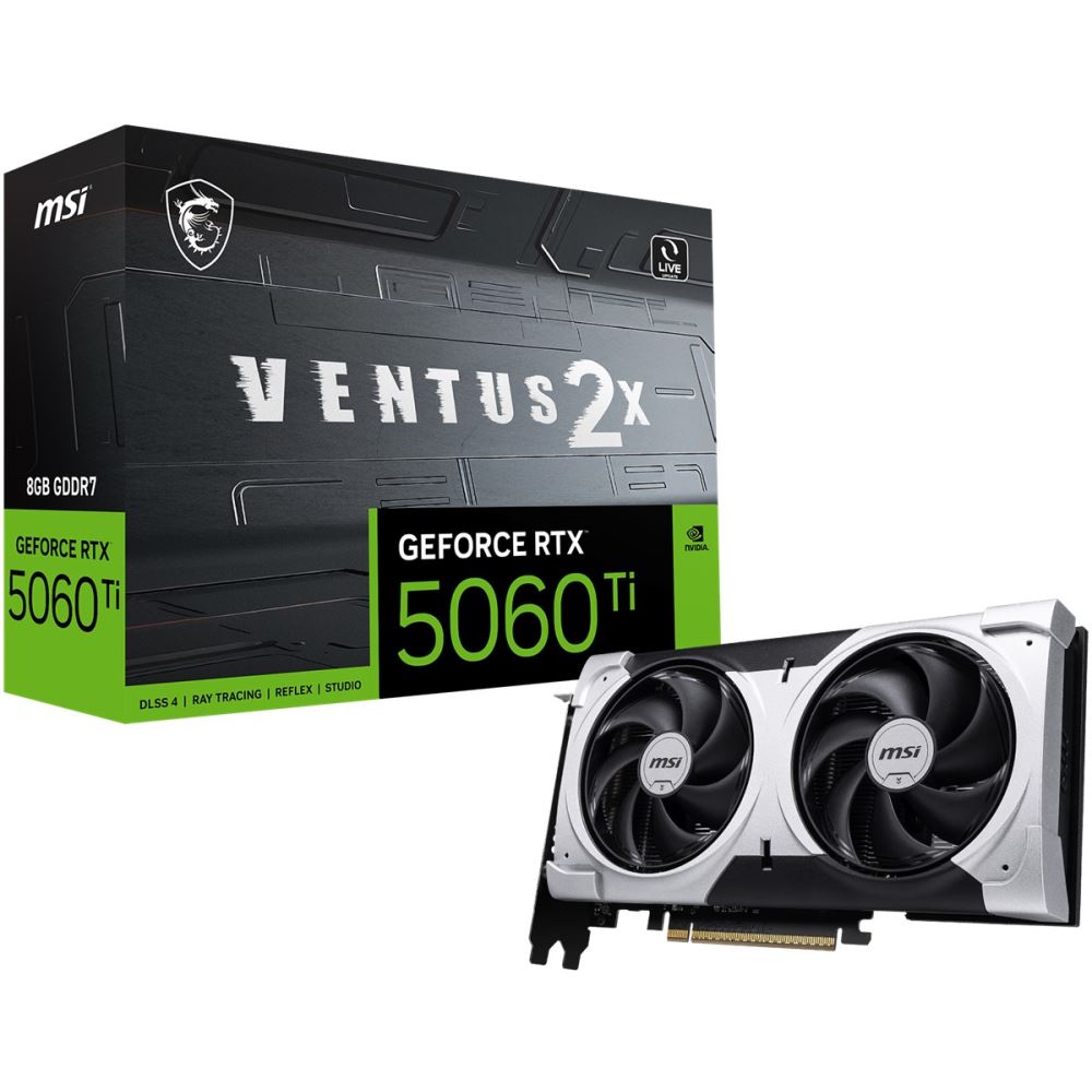 Msı Vga Geforce Rtx 5060 Tı 8g Ventus 2x Oc Plus Rtx5060tı 8gb Gddr7 128b Dx12 Pcıe 5.0 X16 (3xdp 1xhdmı)