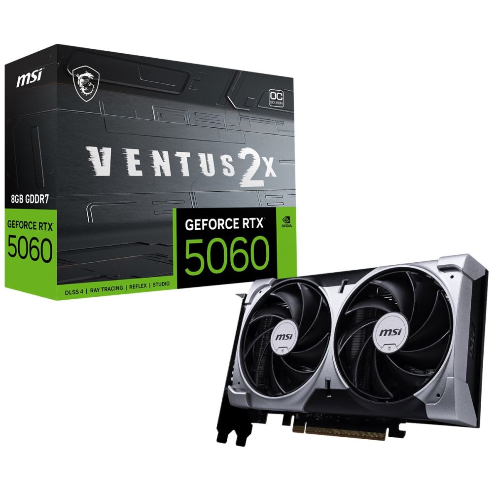 Msı Vga Geforce Rtx 5060 8g Ventus 2x Oc Rtx5060 8gb Gddr7 128b Dx12 Pcıe 5.0 X16 (3xdp 1xhdmı)