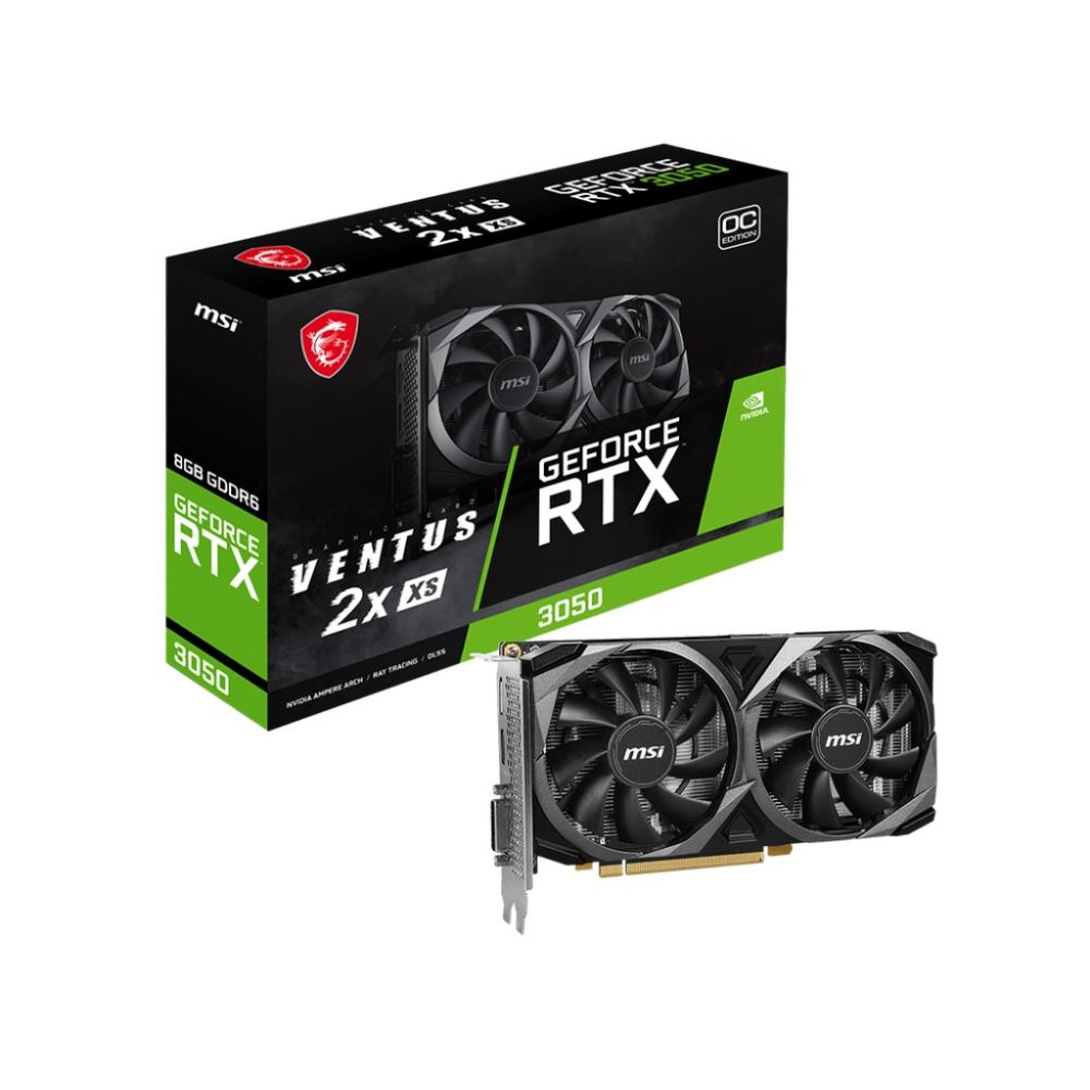 Msı Vga Geforce Rtx 3050 Ventus 2x Xs 8g Oc Rtx3050 8gb Gddr6 128b Dx12 Pcıe 4.0 X8 (1xdp 1xhdmı 1xdl-Dvı-D)