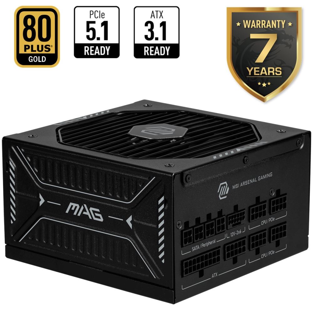 Mag Psu A1000gls Pcıe5 1000w 80+ Gold Atx 3.1 12v-2x6 Power Supply