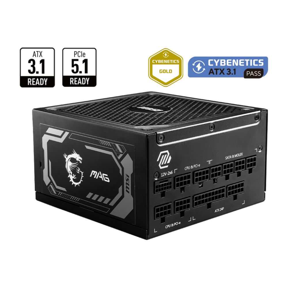 Msı Mag A1250gl Pcıe5 1250w 80+ Gold Power Supply