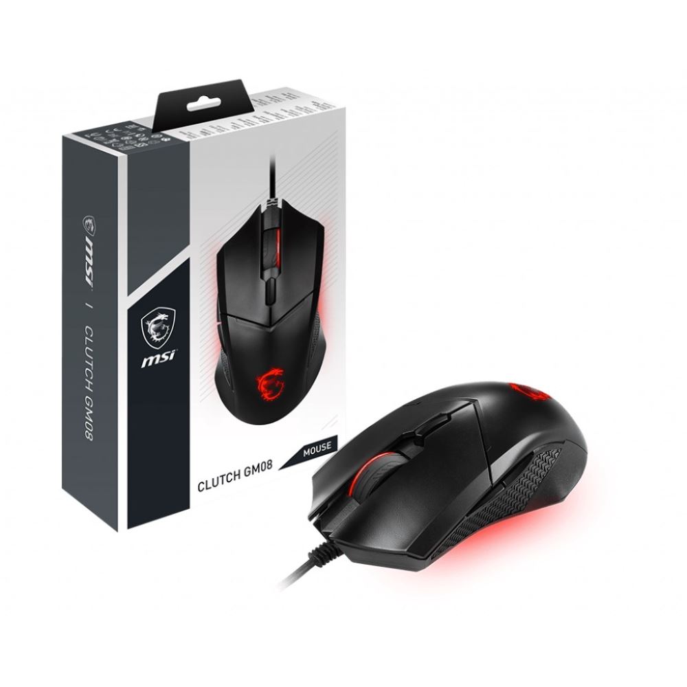 Msı Gg Clutch Gm08 Gamıng Mouse 4.200 Dpı Pıxart Paw3519 Optık Sensor Red Led 1.8m Kablo Ayarlanabılır Agırlık Altın Kaplama Usb Bag