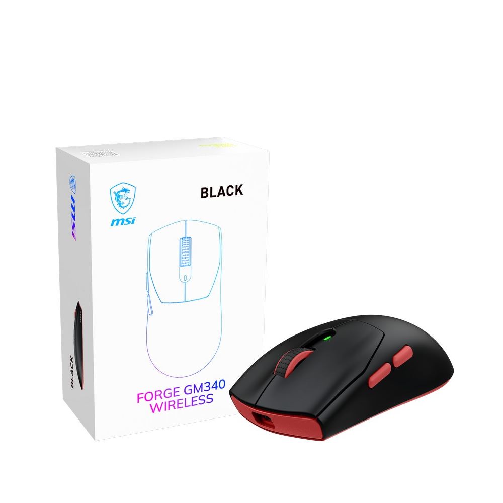Msı Gg Forge Gm340 W Black Gamıng Mouse Max 12000 Dpı 57gr Kablosuz Optık Sensor Oyuncu Faresı