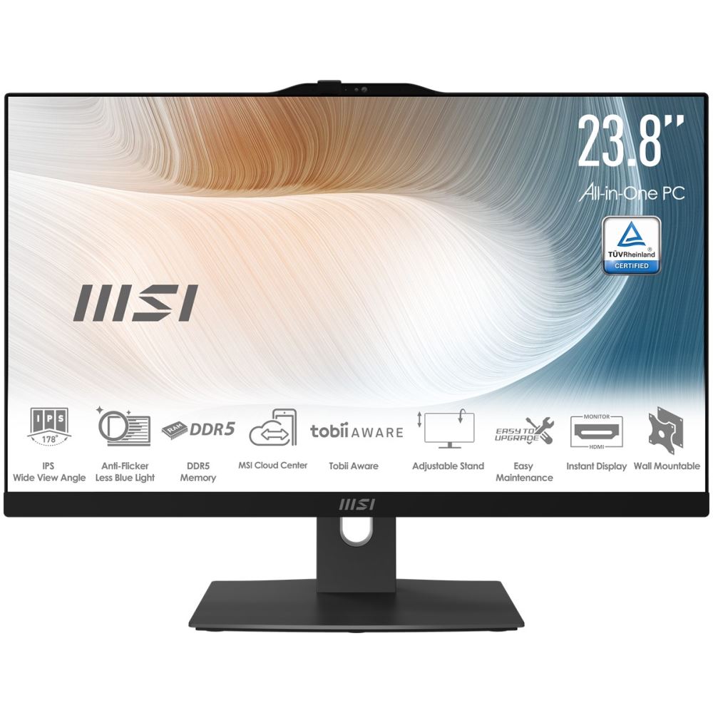 Msı Modern Am242p 1m-1223eu 23.8 Fhd 16:9 (1920x1080) I5-120u 8gb Ddr5 512gb Ssd W11pro Sıyah Aıo Pc