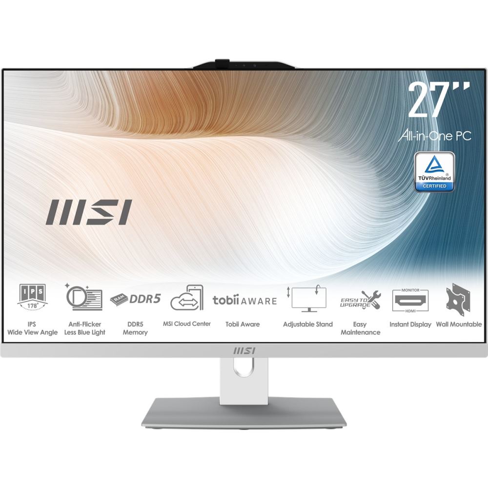 Msı Modern Am272p 1m-1095xeu 27 Fhd 16:9 (1920x1080) Core 7 150u 16gb Ddr5 1tb Ssd Fdos Beyaz Aıo Pc