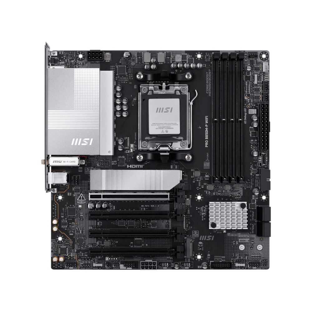 Msı Mb Pro B850m-P Wıfı Am5 Ddr5 8200mhz(Oc) Hdmı Dp 3x M.2 Usb 10gbs 5g Lan Wı-Fı 7 Matx