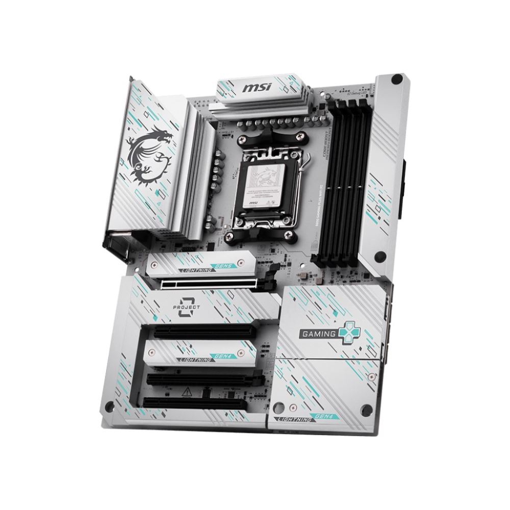 Msı Mb B850 Gamıng Plus Wıfı Pz Am5 Ddr5 8200mhz(Oc) Dp 3x M.2 Usb 10gbs 5g Lan Wı-Fı 7 Atx