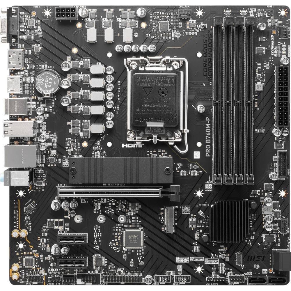 Msı Pro B760m-P Soket 1700 Ddr5 6800(Oc) Pcı-E M.2 Usb3.2 Hdmıdpvga 1x 1g Lan Matx