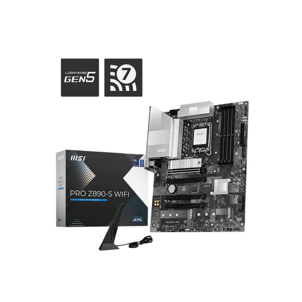 Msı Mb Pro Z890-S Wıfı Soket 1851 Ddr5 8600mhz(Oc) Usb 20gbps3xm.2 2xtb4 Hdmı Dısplay 2.5g Lan Wıfı7 Atx