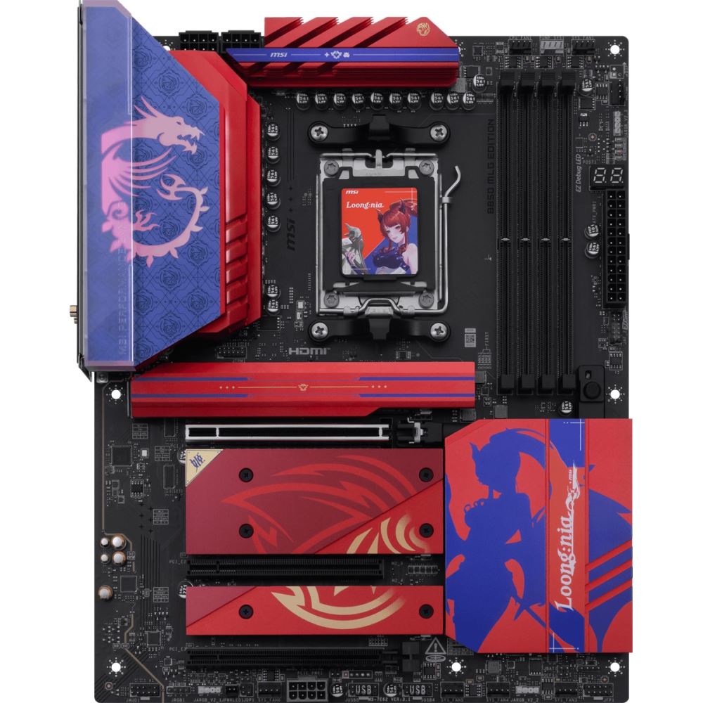 Msı Mb B850 Mlg Edıtıon Am5 Ddr5 8400mhz(Oc) 3x Pcı-E X16 Hdmı 4x M.2 Usb 10gbs 5g Lan Wı-Fı 7 Atx