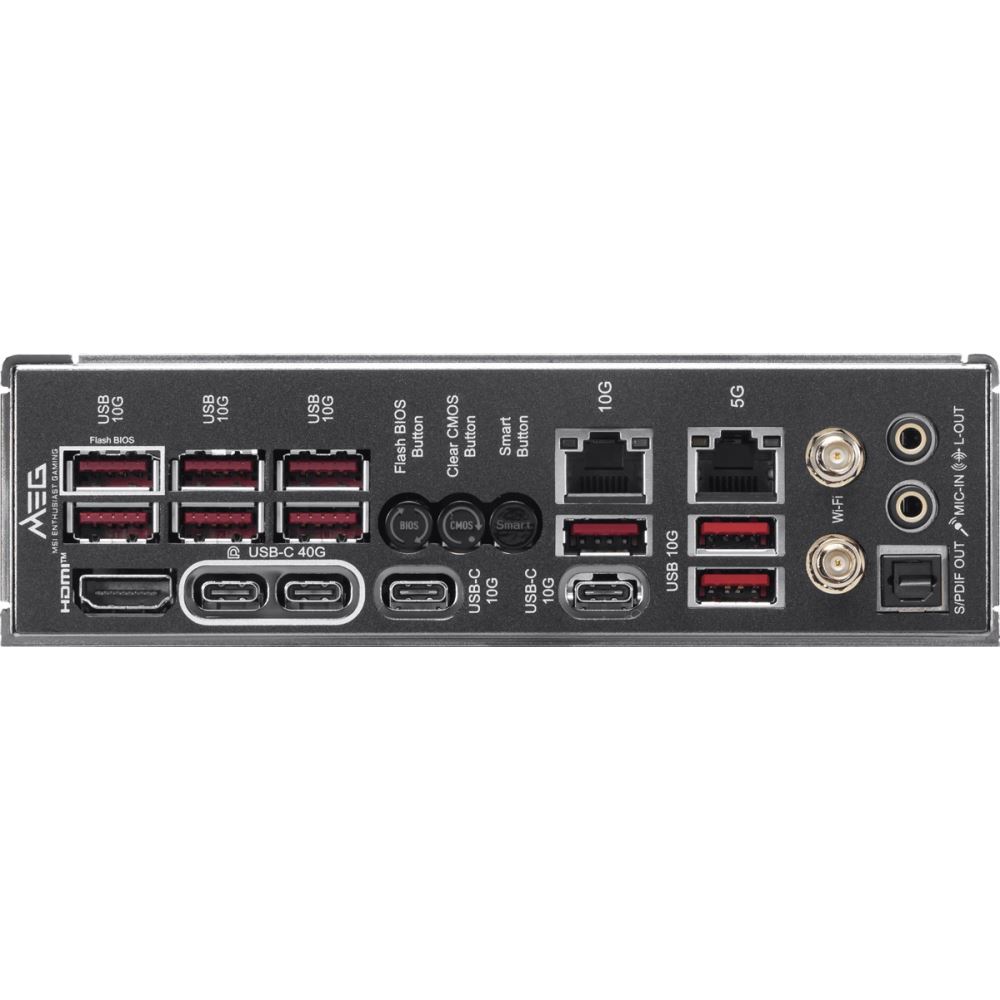 Msı Mb Meg X870e Ace Max Am5 Ddr5 8400mhz(Oc)Usb 40gbps 5x M.2 Hdmı 2x Type-C Dp 10g Lan 5g Lan Wıfı 7 Rgb Atx