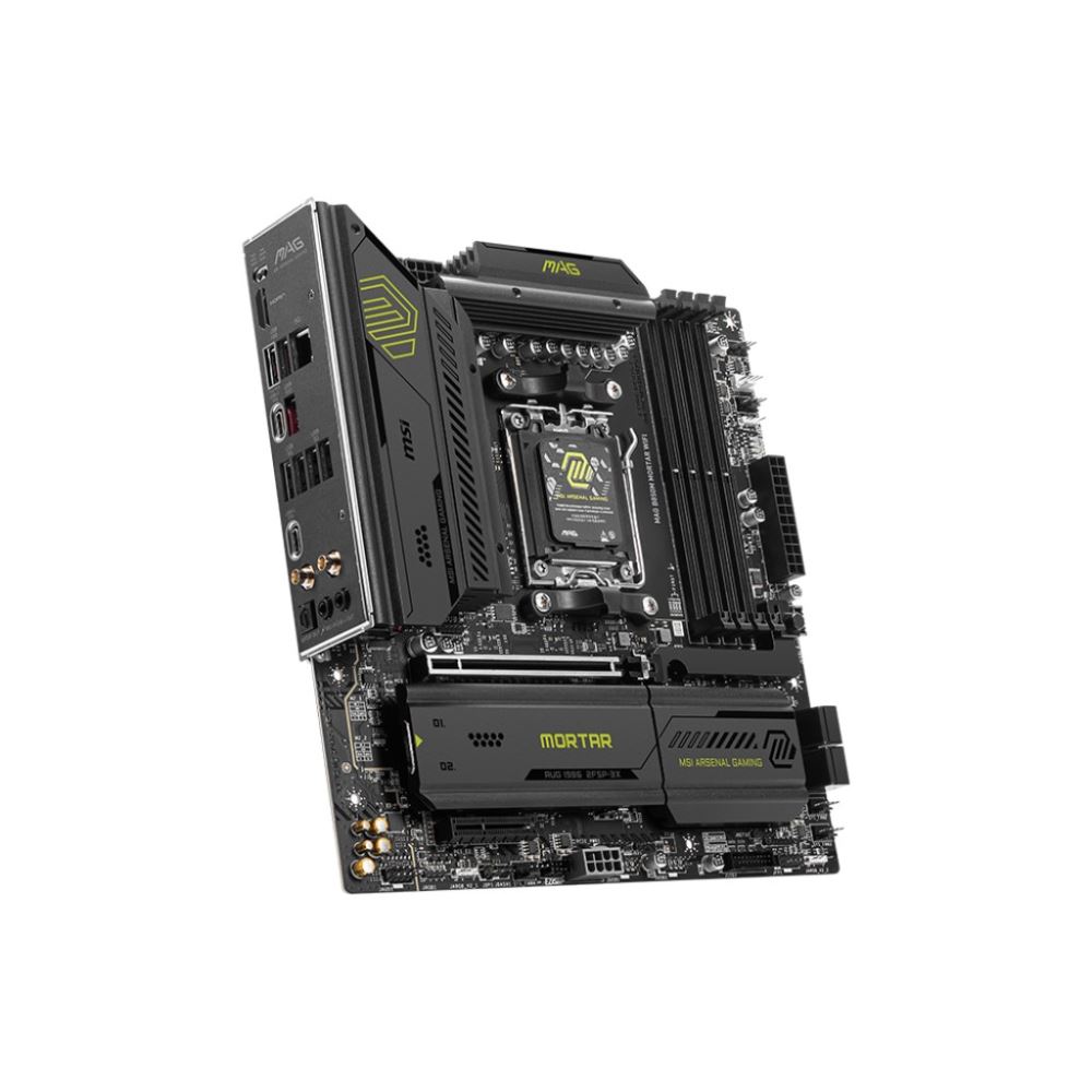 Msı Mag B850m Mortar Wıfı Am5 Ddr5 8200mhz(Oc) Hdmı 3x M.2 Usb 20gbs 5g Lan Wı-Fı 7 Matx
