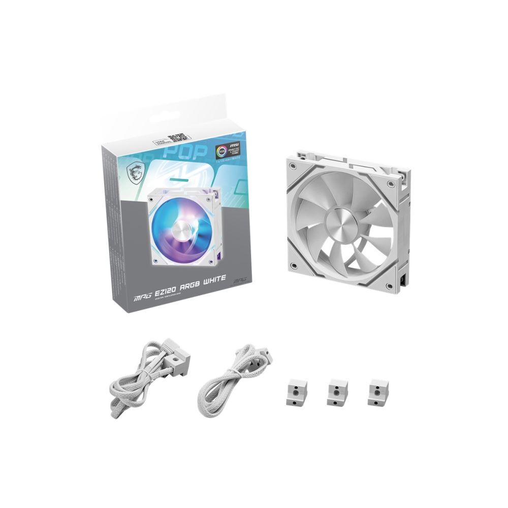 Msı Mpg Ez120 Argb Whıte-1w Argb 120mm Manyetık Daısy-Chaın Beyaz Kasa Fanı
