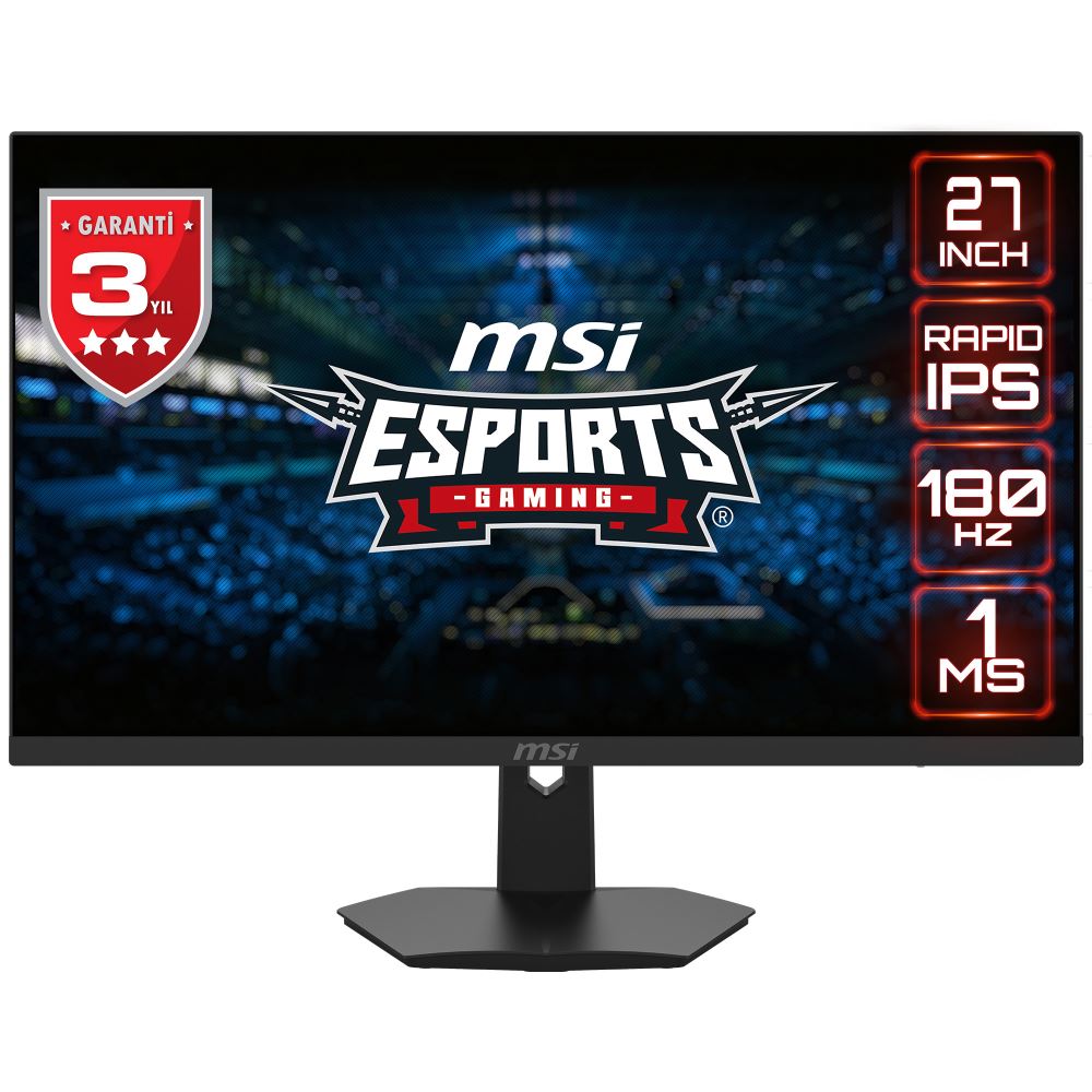 Msı 27 G274f 1920x1080 (Fhd) 16:9 Flat Rapıd Ips 180hz 1ms Adaptıve-Sync Gamıng Monıtor