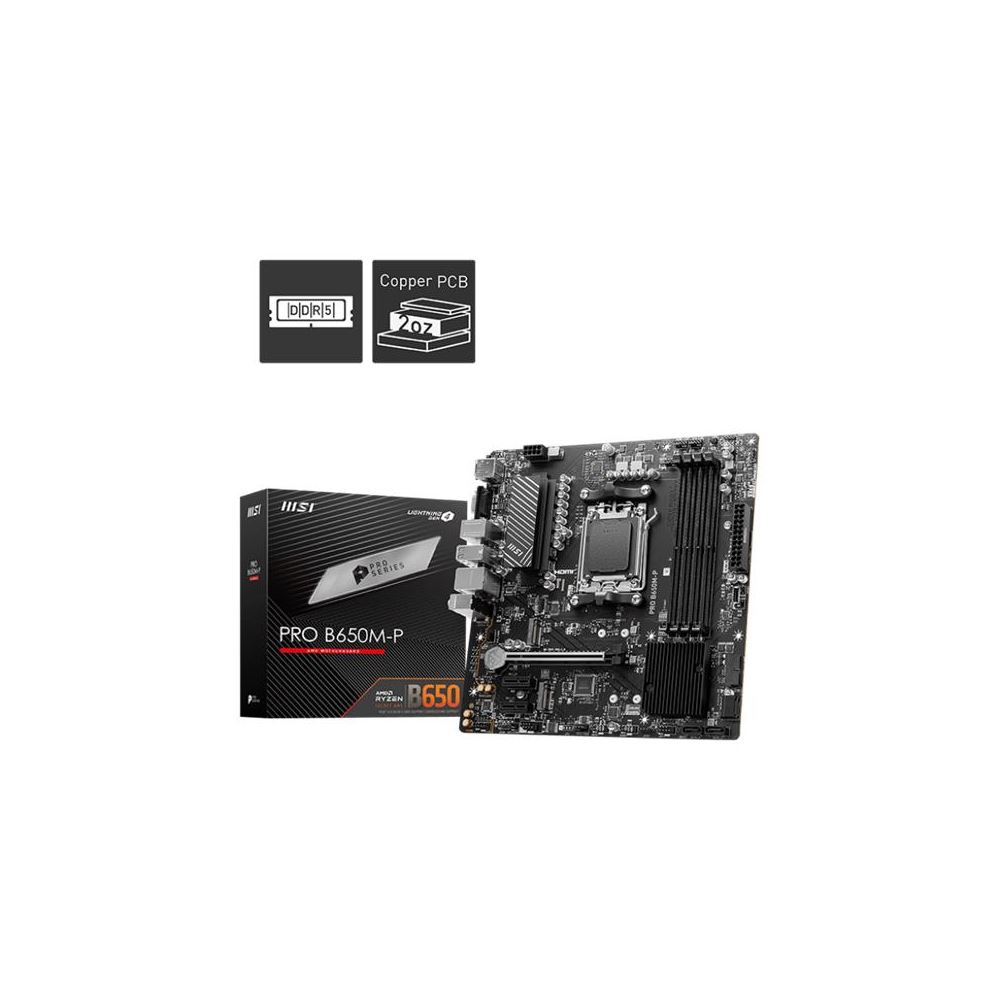 Msı Pro B650m-p Ddr5 7200mhz 1xvga 1xhdmı 1xdp 2xm.2 Usb 3.2 Matx Am5 (amd Am5 9000/8000/7000 Serileri İle Uyumlu)