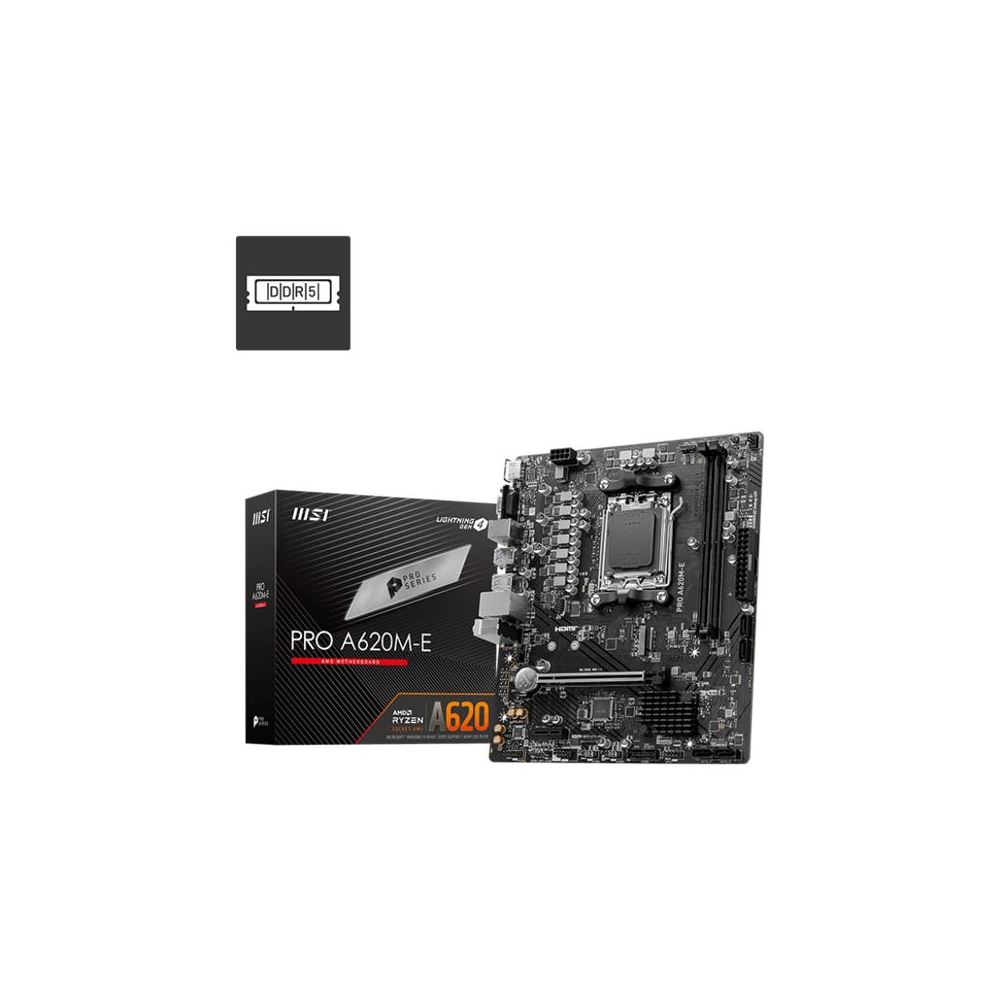 Msı Pro A620m-e Ddr5 6800mhz 1xvga 1xhdmı 1xm.2 Usb 3.2 Matx Am5 (amd Am5 9000/8000/7000 Serileri İle Uyumlu)