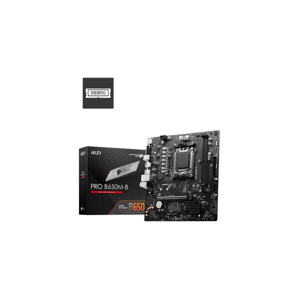 Msı Pro B650m-b Ddr5 6800mhz 1xvga 1xhdmı 1xm.2 Usb 3.2 Matx Am5 (amd Am5 9000/8000/7000 Serileri İle Uyumlu)