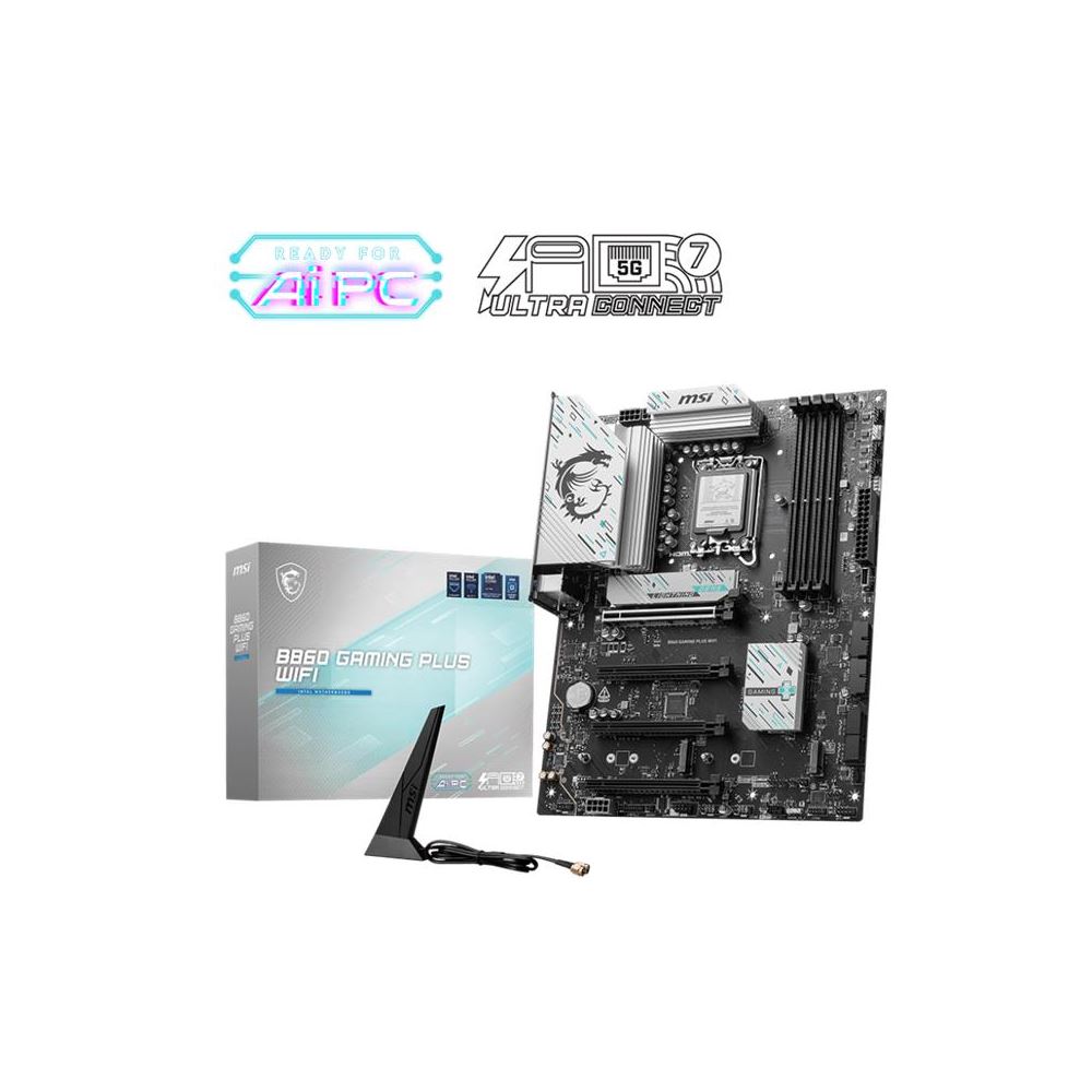 Msı B860 Gamıng Plus Wıfı Ddr5 8800mt/s 1xhdmı 1xdp 3xm.2 Atx 1851p (ıntel Ultra Processors Serıes2)