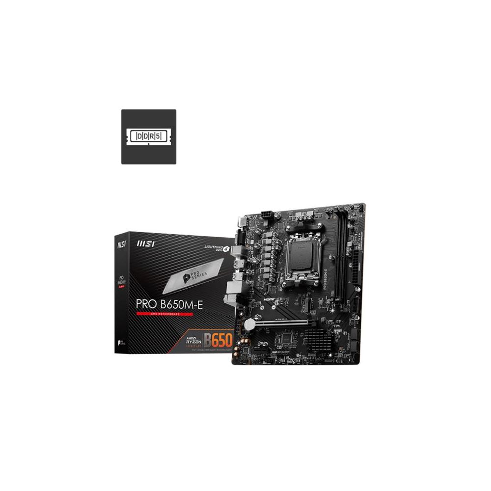 Msı Pro B650m-e Ddr5 6800mhz 1xvga 1xhdmı 1xm.2 Usb 3.2 Matx Am5(amd Am5 9000/8000/7000 Serileri İle Uyumlu)