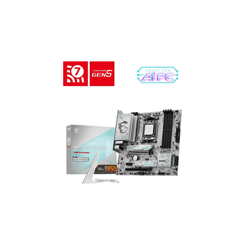 Msı B850m Gamıng Plus Wıfı Ddr5 8200mhz 1xhdmı 1xdp 2xm.2 Am5 Matx (amd Am5 9000/8000/7000 Serileri İle Uyumlu)