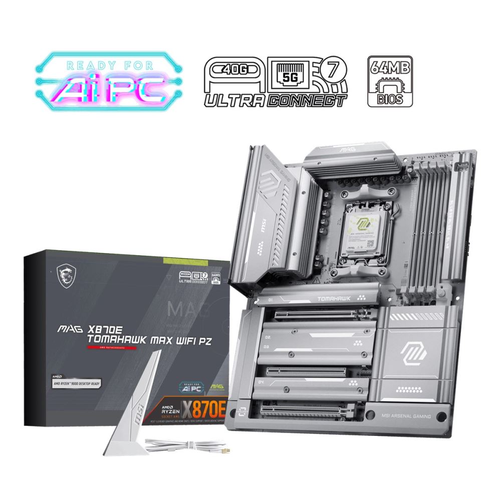 Msı Mag X870e Tomahawk Max Wıfı Pz Ddr5 8400mhz 1xhdmı 2xtype-c Dp 4xm.2 Atx Am5(amd 9000/8000/7000 Serileri İle Uyumlu)