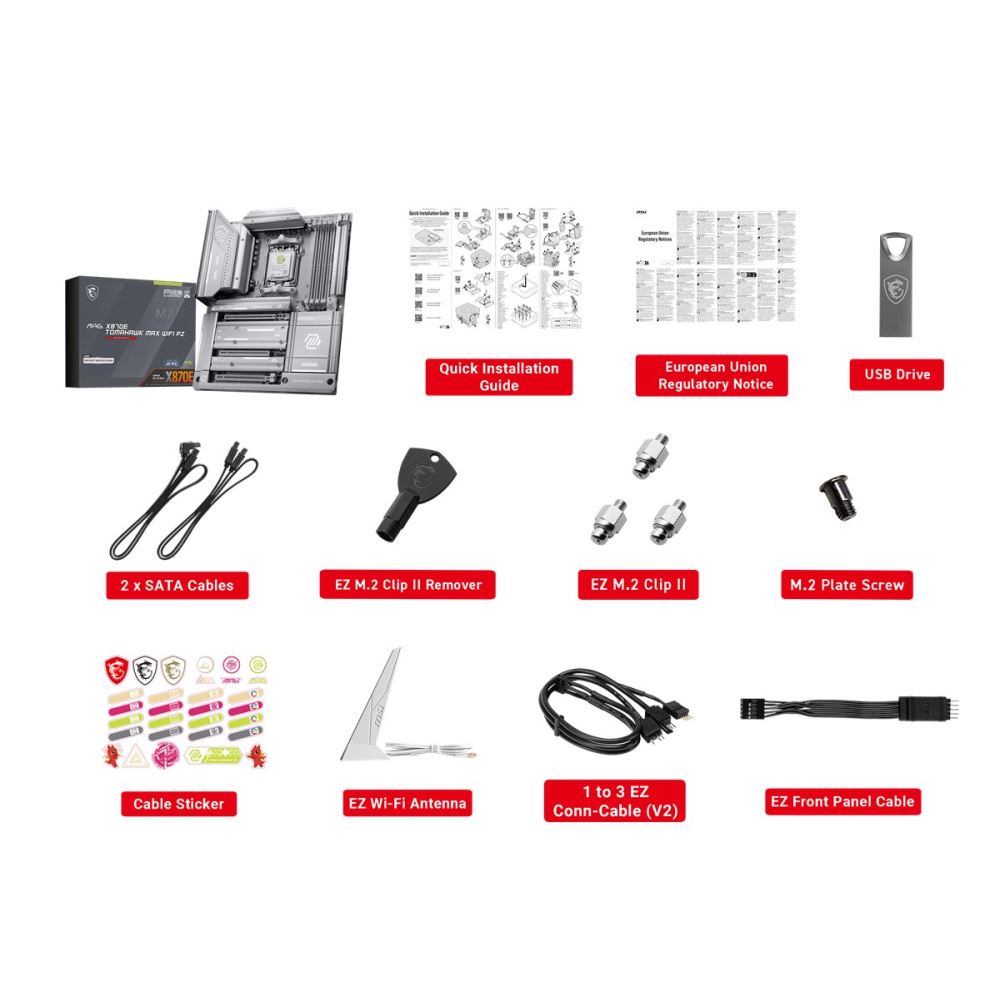Msı Mag X870e Tomahawk Max Wıfı Pz Ddr5 8400mhz 1xhdmı 2xtype-c Dp 4xm.2 Atx Am5(amd 9000/8000/7000 Serileri İle Uyumlu)