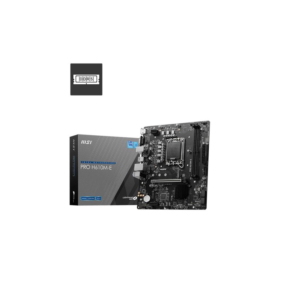 Msı Pro H610m-e Ddr5 5600mhz 1xvga 1xhdmı 1xm.2 Usb 3.2 Matx 1700p (12. / 13. Ve 14. Nesil İşlemci Uyumlu)
