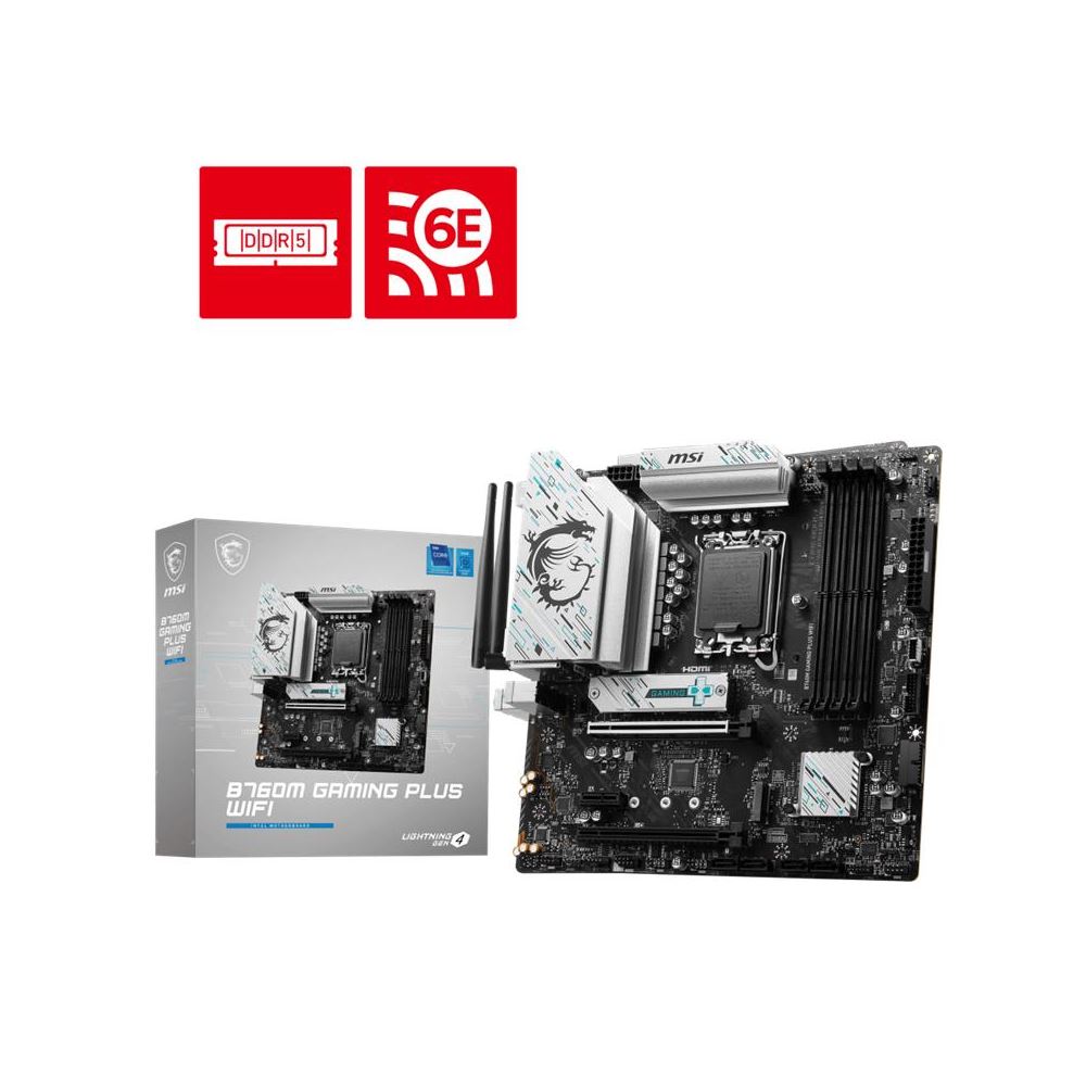 Msı B760m Gamıng Plus Wıfı Ddr5 6800mhz 2xhdmı 2xdp 2xm.2 Usb 3.2 Matx 1700p (12. / 13. Ve 14. Nesil İşlemci Uyumlu)