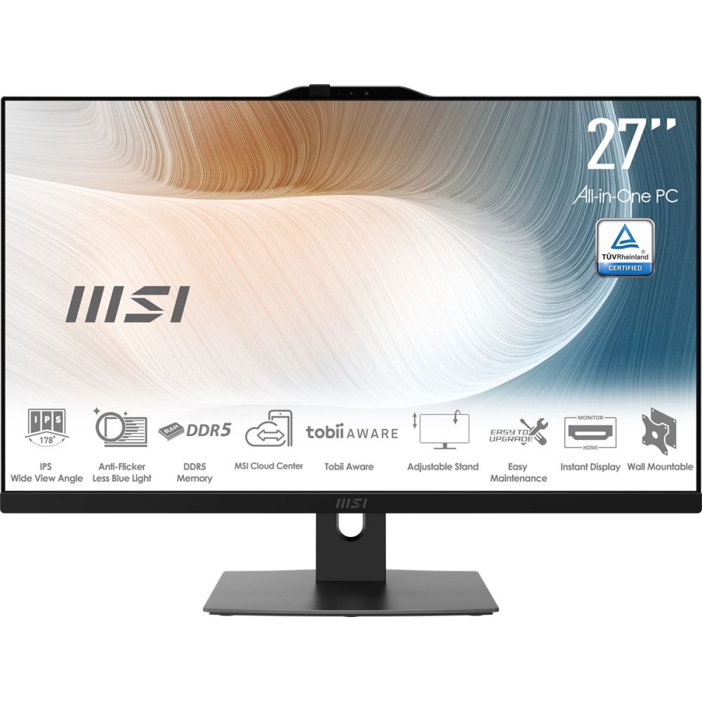 Msı Modern Am272p 1m-1205xtr 27 Fhd 16:9 (1920x1080) Core 7 150u 16gb Ddr5 1tb Ssd Fdos Sıyah Aıo Pc