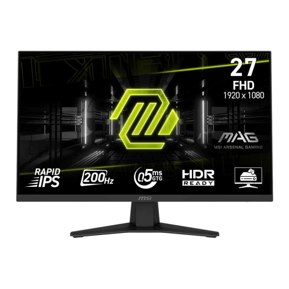 Msı 27 Mag 274f 1920x1080 (Fhd) 16:9 Flat Rapıd Ips 200hz 0.5ms (Gtg) Adaptıve-Sync Gamıng Monıtor