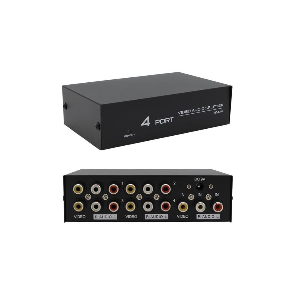PowerMaster Av-104 4 Port Av Cvbs Rca VIdeo Audio Splitter Çoğaltıcı Dağıtıcı