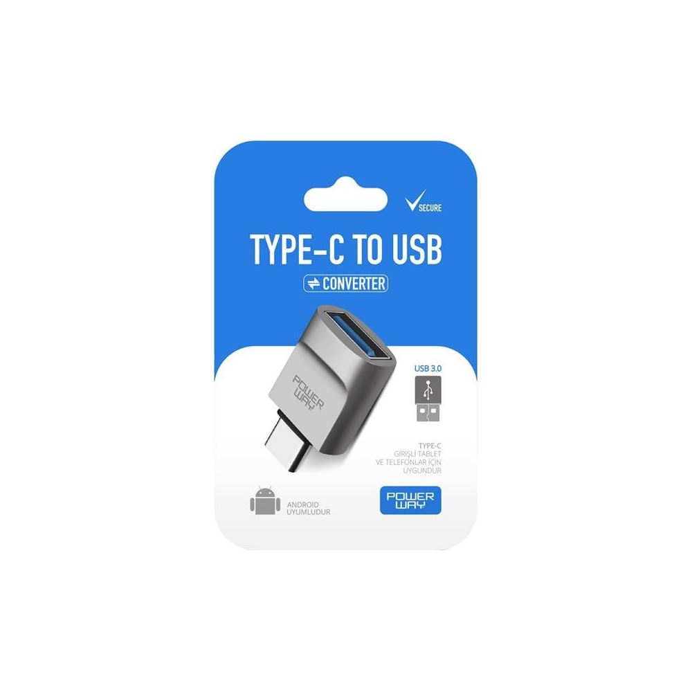Powerway Type-C To USB-a 3.0 Dişi OtG Çevirici Adaptör