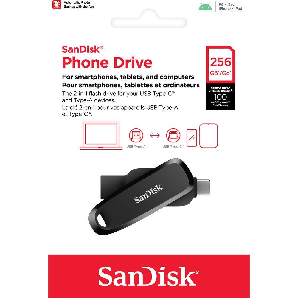 SanDisk Phone Drive 256GB Usb & Type-C Flash Bellek SDDDC6-256G-G46