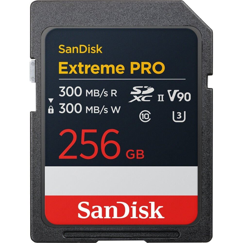 SanDisk Extreme Pro 256GB 300/300MB/s Sdxc V90 Uhs-ıı U3 8k/4k UHD Hafıza Kartı SDSDXDM-256G-GN4IN