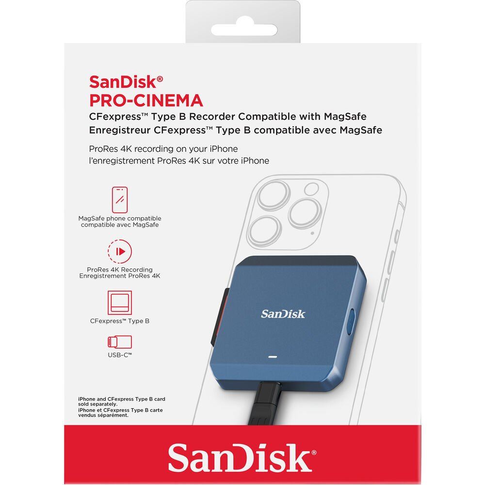 SanDisk Pro-Cinema CFExpress Type B Kart Kaydedici Magsafe İle Uyumlu SDDR-F941-GNKNN