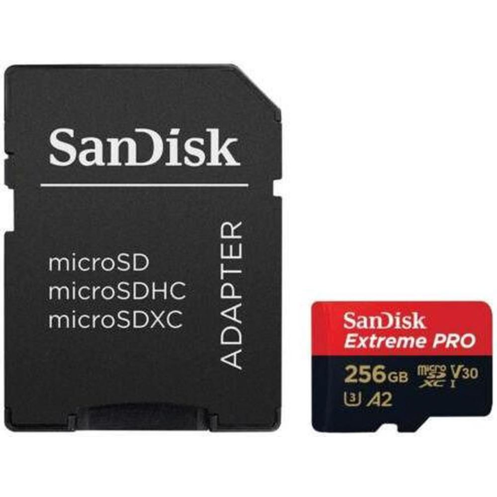 SanDisk Extreme Pro 256GB 200/140MB/s Microsdxc Uhs-ı A2 V30 Adaptörlü Hafıza Kartı SDSQXCD-256G-GN6MA