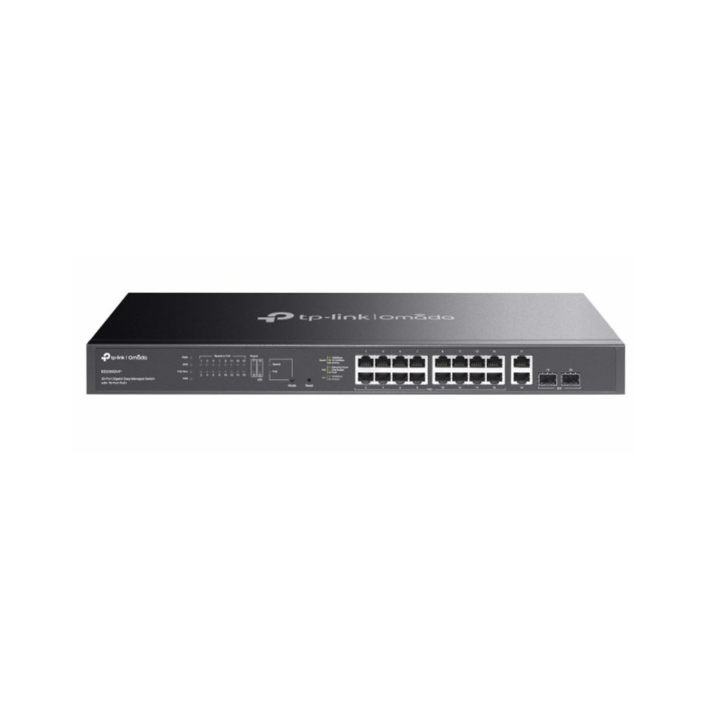 Tp-lınk Omada Es220gmp 16 Port Gıgabıt + 2xgb Sfp+2xgb Rj45 Uplınk Cloud Yönetilebilir 250w Poe Rackmount Swıtch