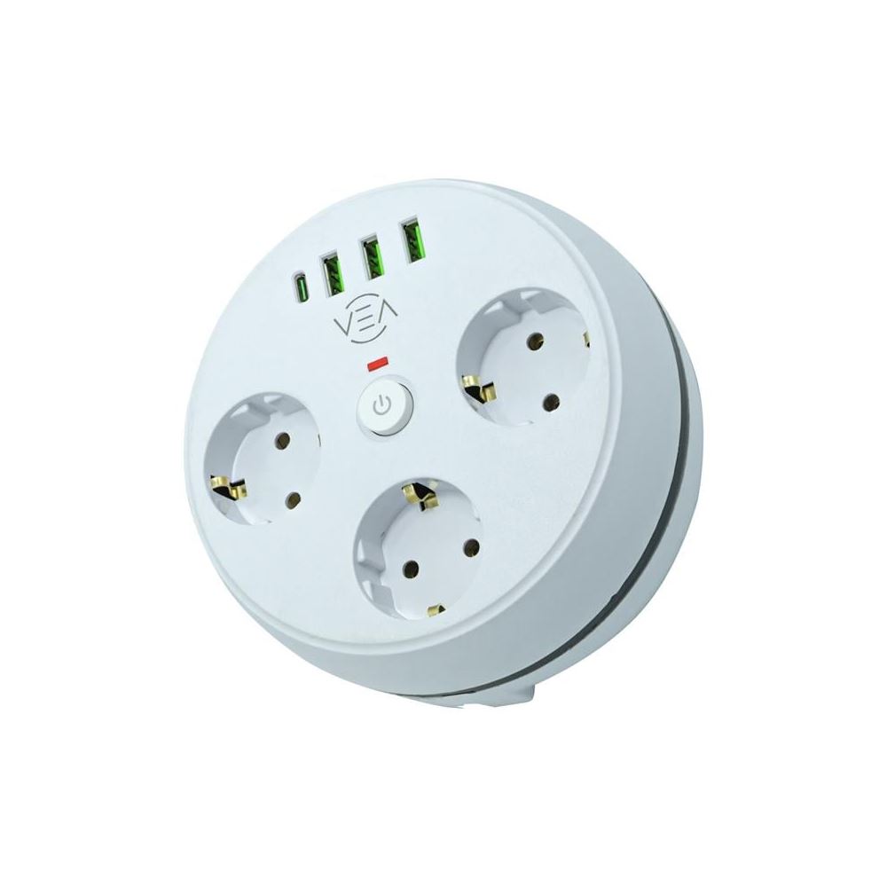 Vea VE-26583 3'lü 1.5 Metre Kablolu 3 USB / Type-C Girişli Akim Korumali Grup Priz