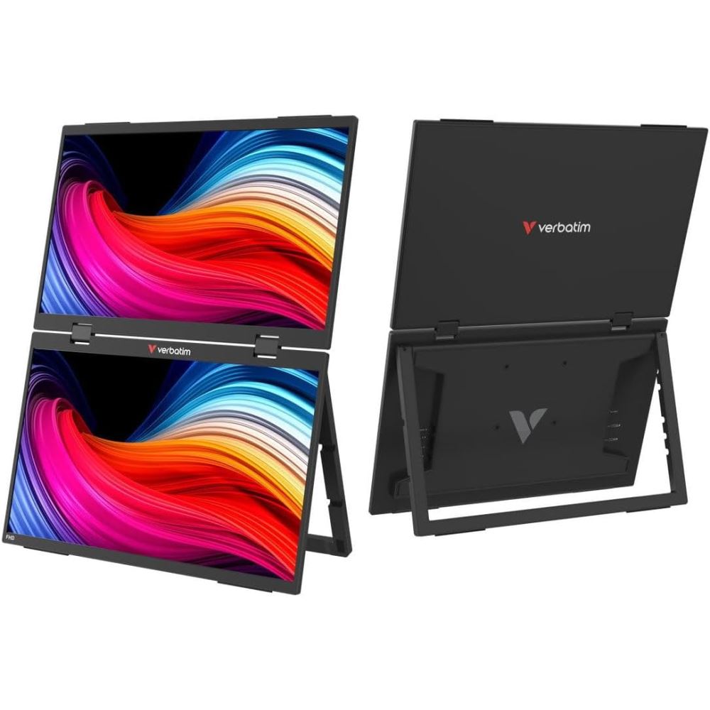 Verbatim Essentials 15,6″ Full HD 1080p Çift Ekran IPS Taşınabilir Dual Monitör